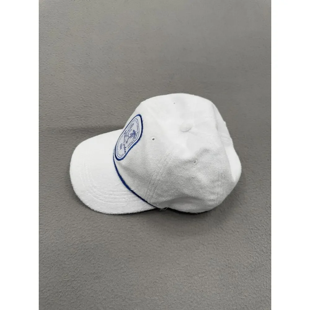 Anthropologie Hat Cap Strap Back One Size White Blue Villa Dolce Terry Mens - Picture 4 of 8